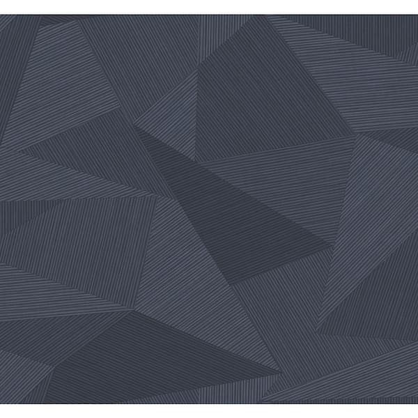 CASA MIA Geometric Triangles Blue Paper Non-Pasted Strippable Wallpaper Roll (Cover 60.75 sq. ft.)
