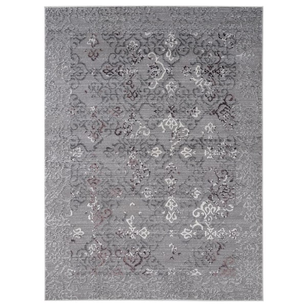 United Weavers Cascades Marblemount Plum 5 ft. 3 in. x 7 ft. 2 in. Area Rug