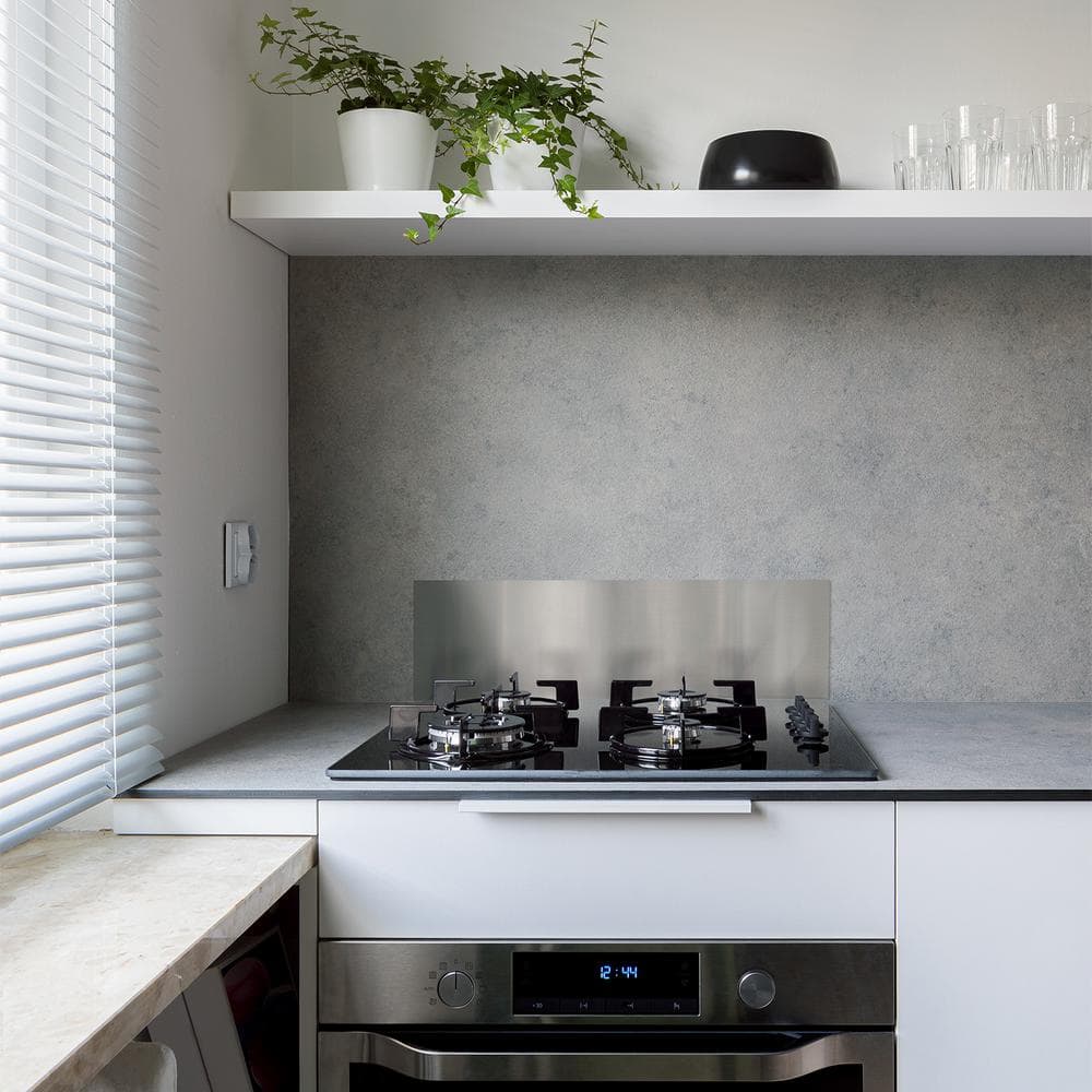 XL Gray Stainless Steel Peel and Stick Wall Mural