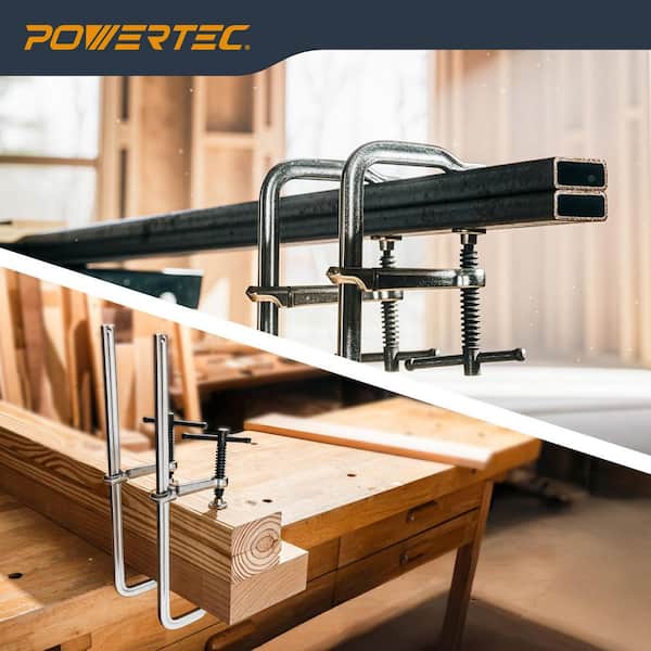 12 in. Heavy Duty F-Style Bar Clamps, 3-1/8 in. Throat Depth, 480 lb. Clamping Force, 11-13/16 in. Max. Opening (4-Pack)