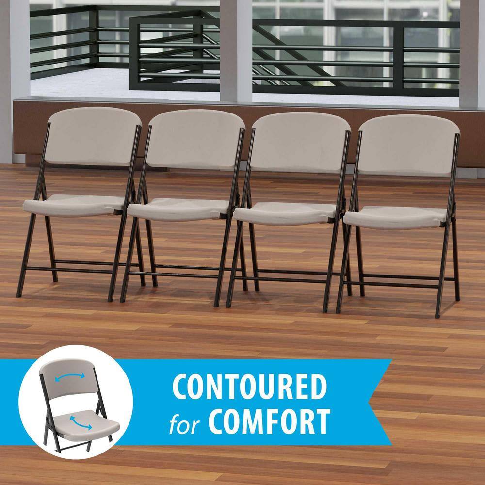 Putty Polyethylene and Steel Indoor/Outdoor Folding Chair Set