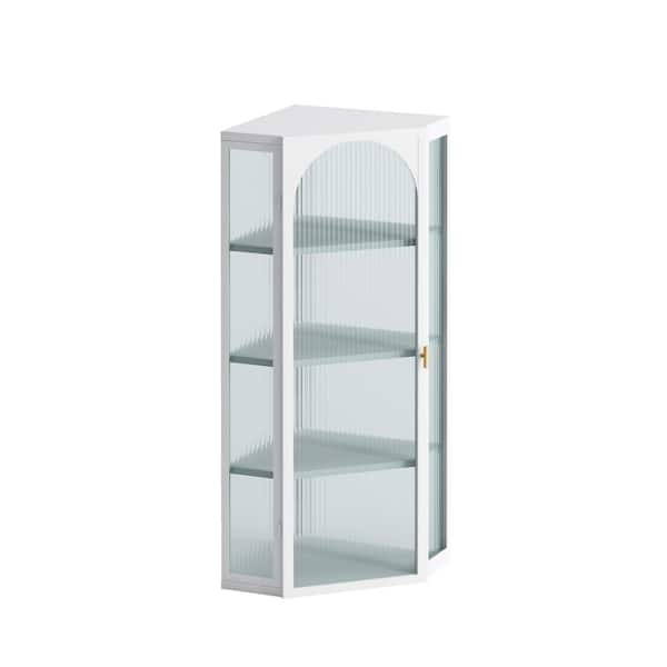 Glass corner wall cabinet sales