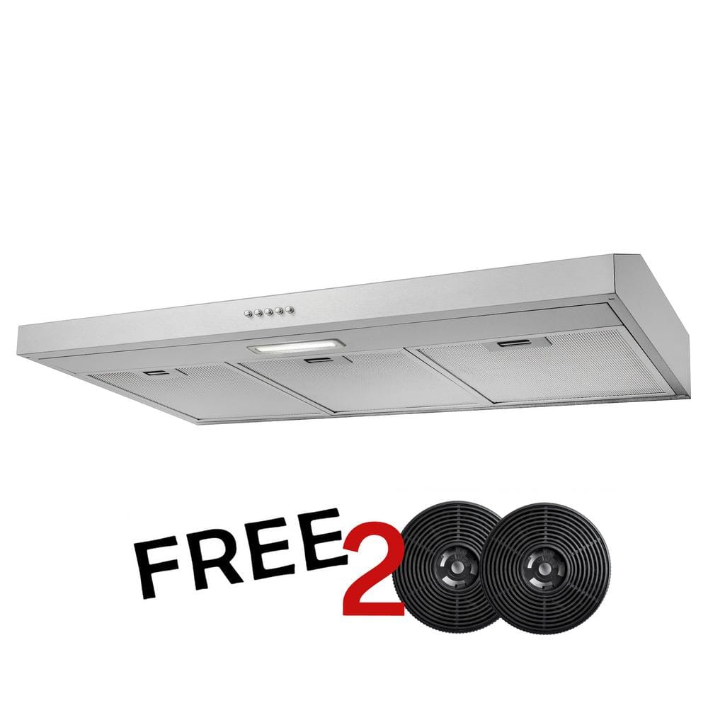 36" Stainless Steel Convertible Under Cabinet Range Hood with Charcoal Filters