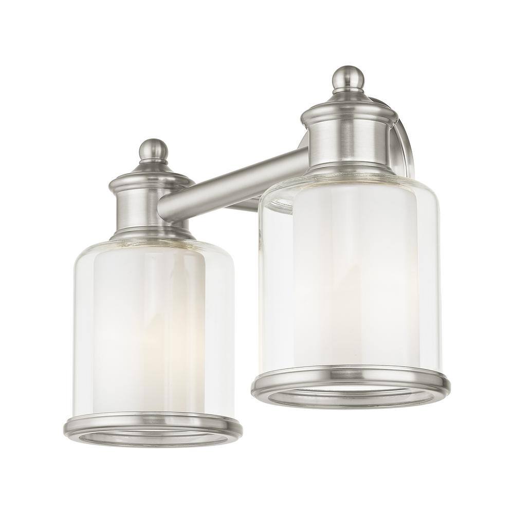 Elegant Brushed Nickel 2-Light Bath Vanity with Dimmable Feature