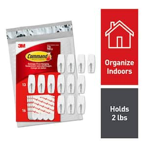 2 lb. Medium White Wire Hooks (13 Hooks, 16 Strips)