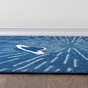 Starry Skies Galaxy Blue 5 ft. x 7 ft. Area Rug
