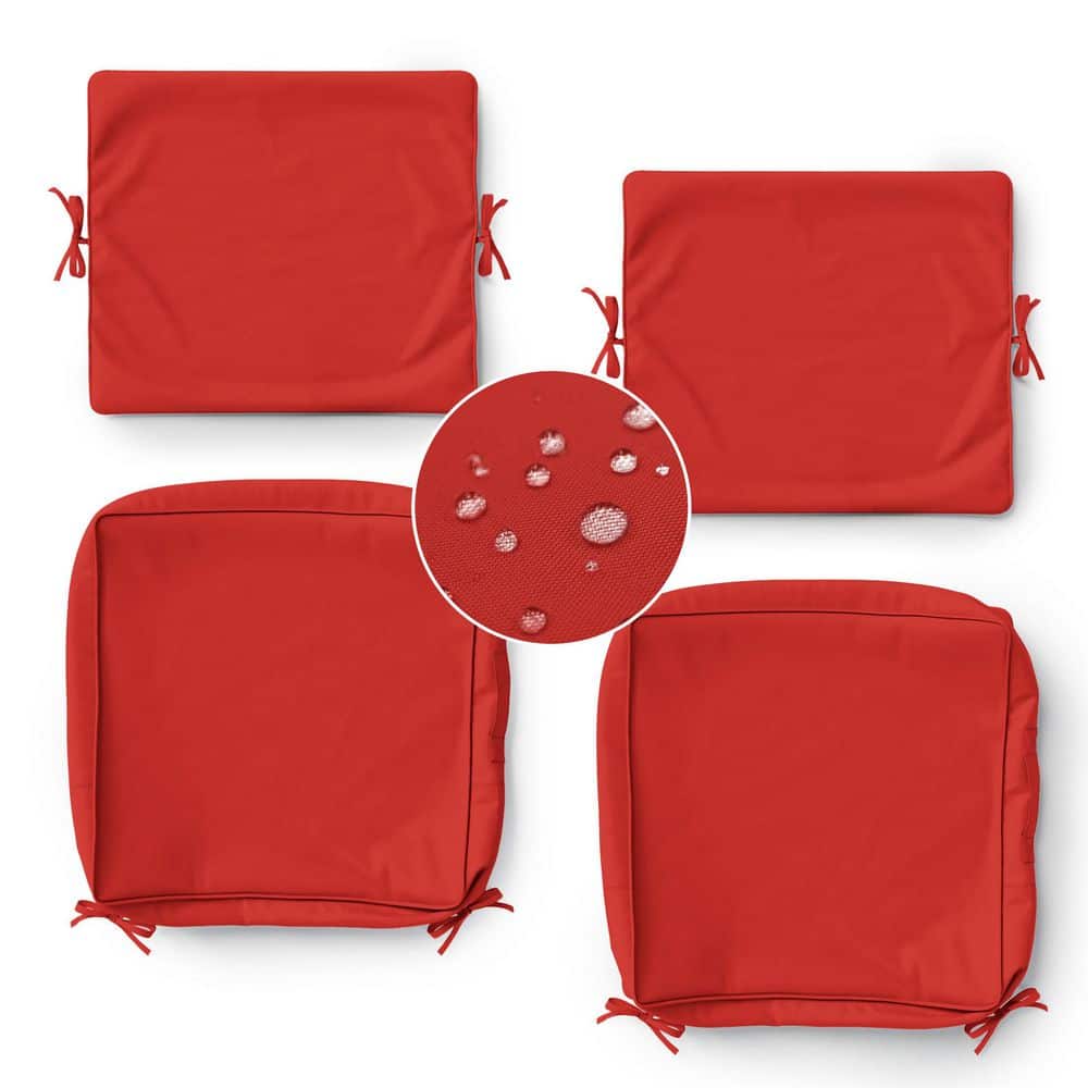22 in. x 22 in. Slipcover Replacement Outdoor Waterproof Seat and Back Cover Set for Chair and Sofa Red (2-Pack) price history on PriceWatchPro