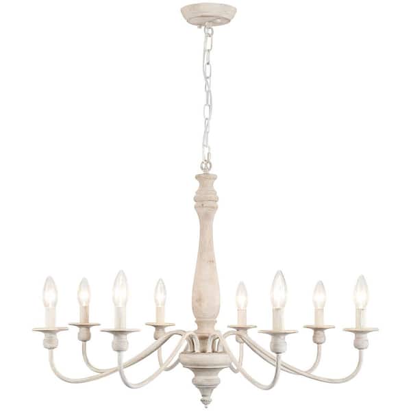 ZJVAIVE 8-Light Gray Candlestick Hanging Ceiling Light Fixture Linear Chandelier Lighting for Kitchen Island