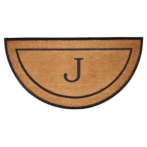 The General Half-Circle Door Mat, 36" x 72", Letter J