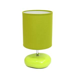 10.5 in. Green Stonies Small Stone Look Bedside Table Lamp