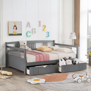 Gray Full Size Daybed with 2-Drawers