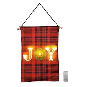 LED Battery Operated Lighted Wall Banner - Joy