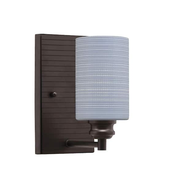 Unbranded Albany 4.75 in. 1 Light Wall Sconce Espresso with 4 in. Gray Matrix Glass Shade