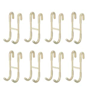 Frameless Bathroom Towel Hook Shower Glass Door Hook Drilling-Free J-Hook Robe/Towel Hook Robe Hook in Gold (8-Pack)