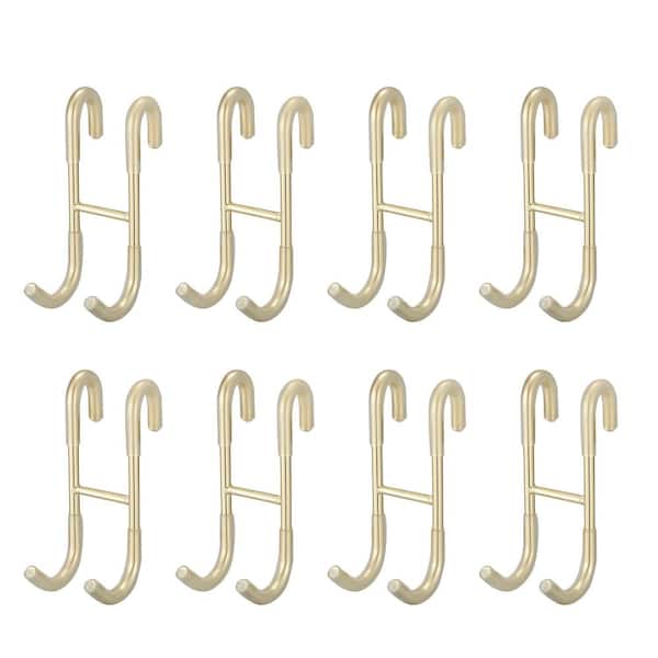BWE Frameless Bathroom Towel Hook Shower Glass Door Hook Drilling-Free J-Hook Robe/Towel Hook Robe Hook in Gold (8-Pack)