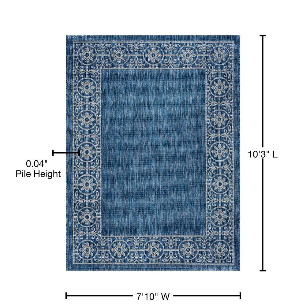 Veranda 8' x 10' Indigo Synthetic Flat Woven Rug