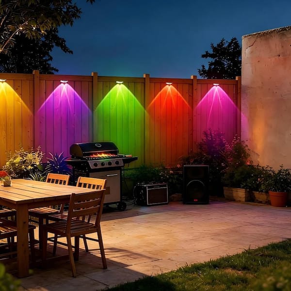 RGBIC Pro 24-Light 150 ft. Outdoor Plug-in Integrated LED Puck String-Light, Dual Head Fence Light w/ Remote/App Control