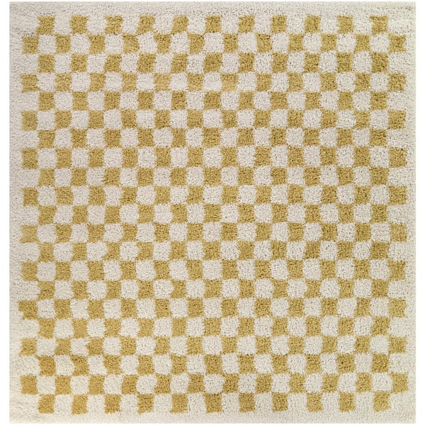 Covey Mustard 7 ft. x 7 ft. Geometric Square Area Rug