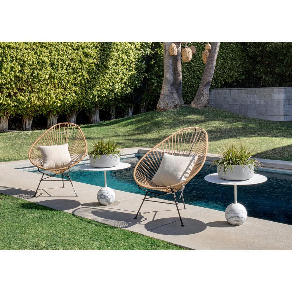 Kona Modern White 14" Plastic-Stone Indoor/Outdoor Bowl Planter