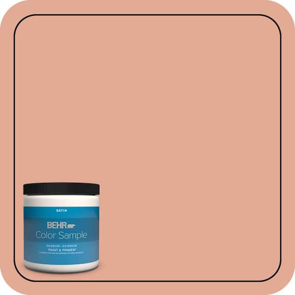 BEHR PREMIUM PLUS 8 oz. #M190-4 California Coral Satin Enamel Interior/Exterior Paint & Primer Color Sample