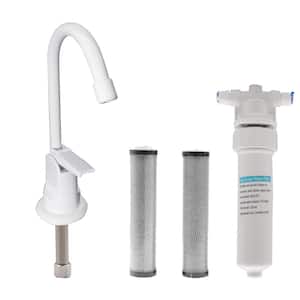 6 in. Touch-Flo Style Cold Water Dispenser Faucet Kit with In-line Filter and 2-Pack Cartridges, Powder Coat White