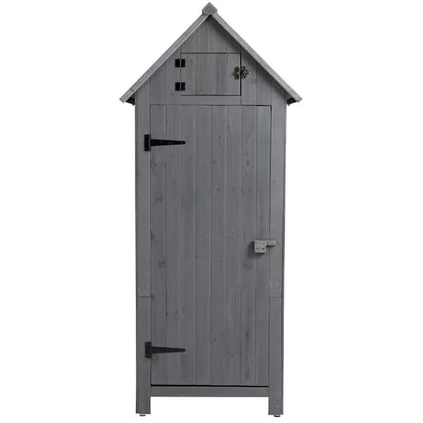 Otryad 2.1 ft. W x 1.4 ft. D Outdoor Storage Cabinet Tool Shed Wooden Garden Shed 3.2 sq. ft. in Gray