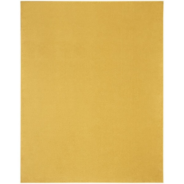 Yellow 9 ft. x 12 ft. Woven Polypropylene Indoor/Outdoor Area Rug