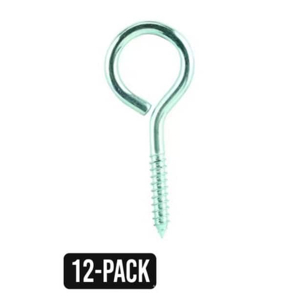 3/4 in. x 3 in. Zinc-Plated Hook and Loop Screw Eye (12-Pack)
