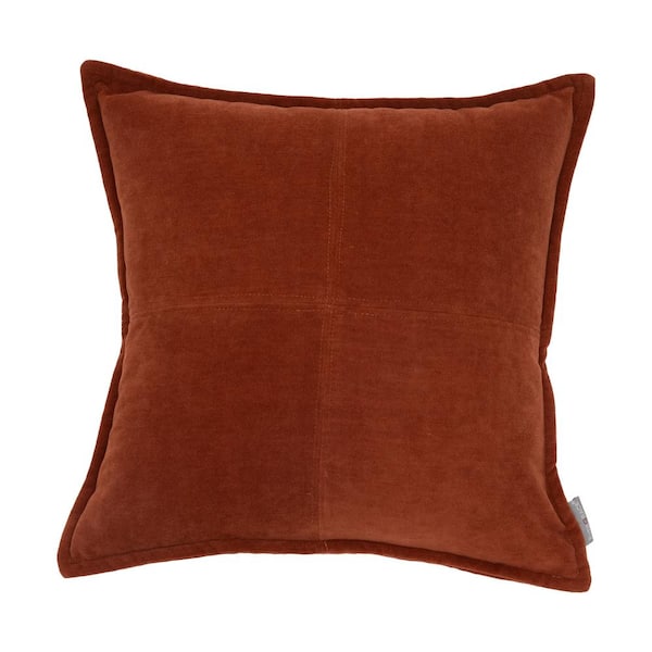 EVERGRACE Lambent Cross Stitch Square Pillow 18 in. x 18 in. Spice Route