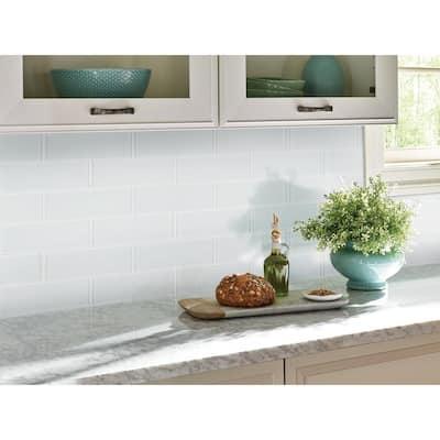 Ice 3 in. x 9 in. x 8 mm Mixed Glass White Subway Tile (3.8 sq. ft. / case)