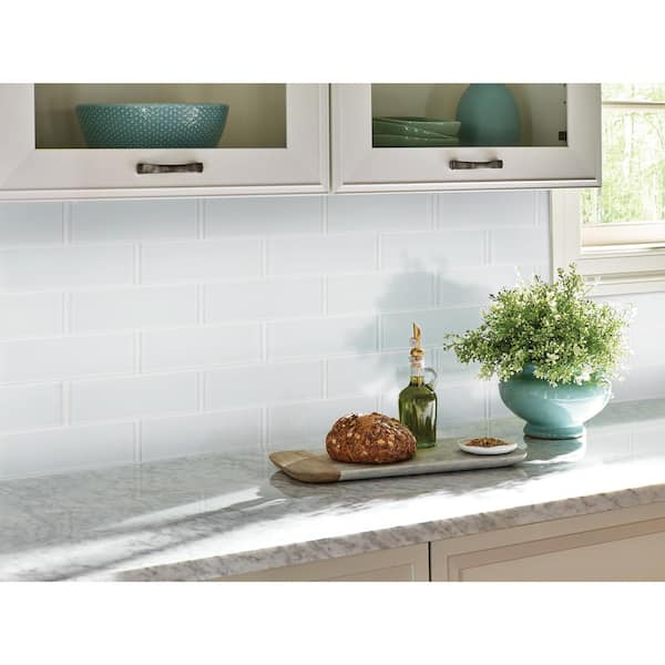 Ice 3 in. x 9 in. Glass Subway Wall Tile (3.8 sq. ft. / Case)