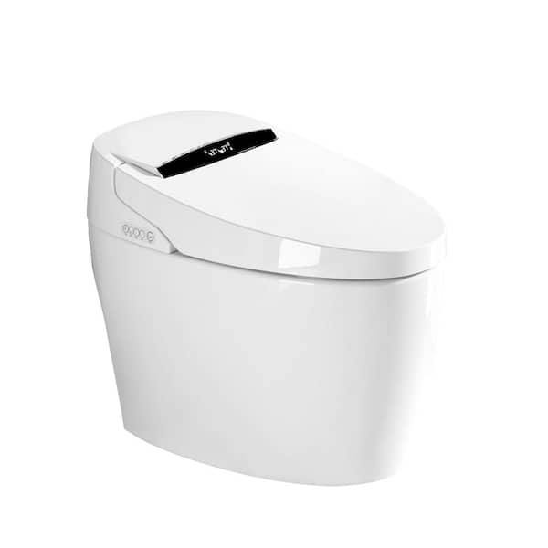 Elongated Smart Bidet Toilet 1.28 GPF in White with Auto Open/Close,Dryer and Warm Water