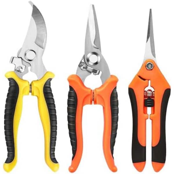 3-Pack Stainless Steel Pruning Shears Snips Clippers for Gardening Garden Accessories