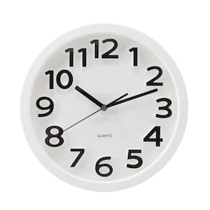 Tempus 13 in. White Silent Sweep Wall Clock