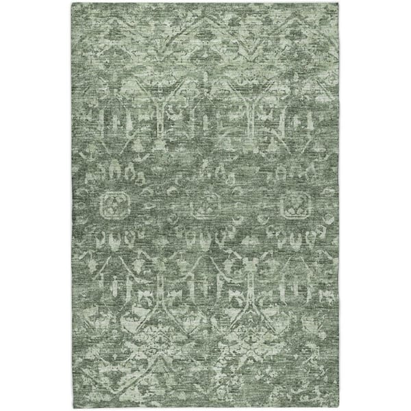 Dream Shag Premium Machine Washable Abstract ADS40 Green 9 ft. x 12 ft. Area Rug