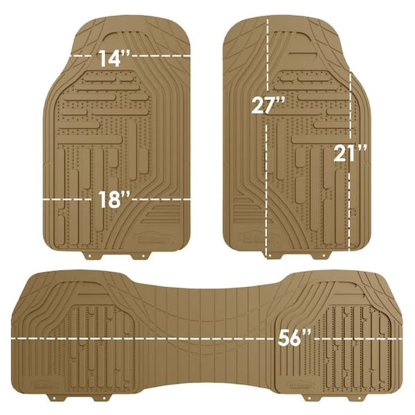 Zone Tech All Weather Floor Mats for Cars Universal Rubber Matting