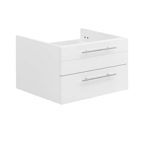 Fresca Lucera 23 in. Wall Mount Floating Single Bath Vanity Cabinet without Top in White - Undermount Sink Compatible