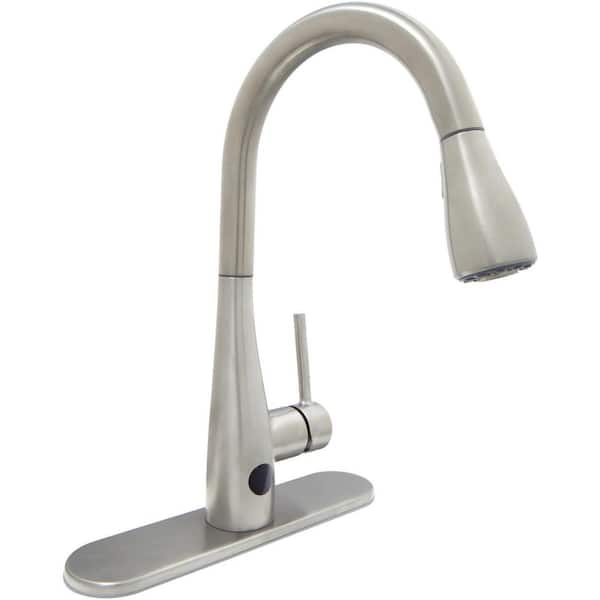 Glacier Bay - Nottely Touchless Single Handle Pull-Down Sprayer Kitchen Faucet in Stainless Steel