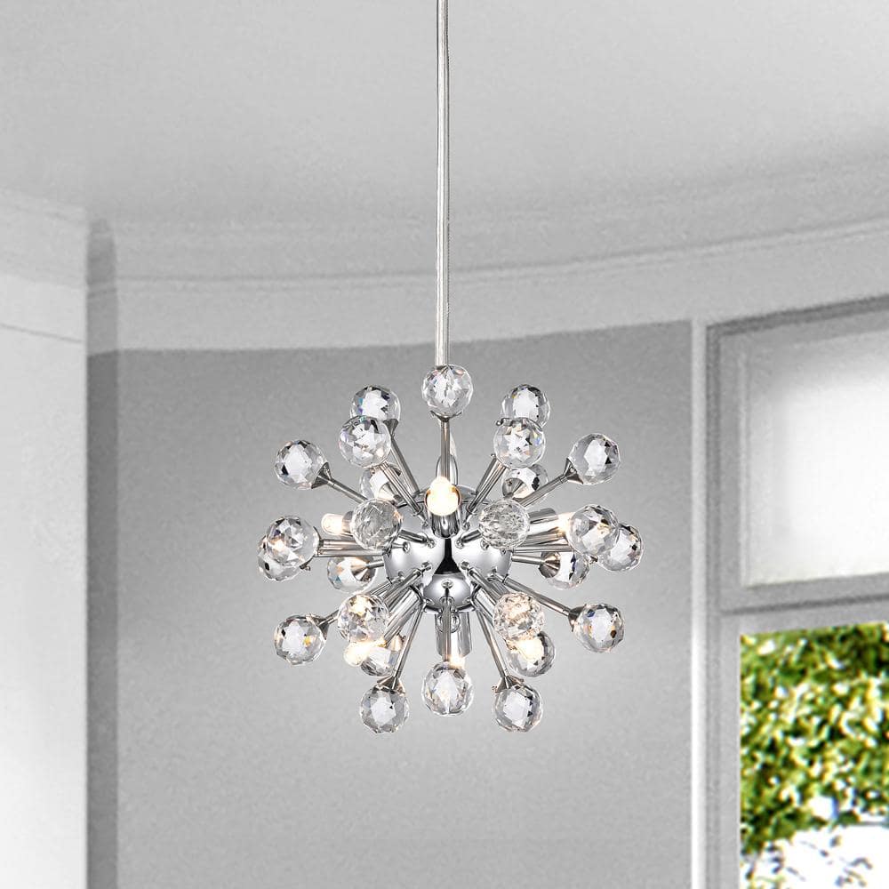 Jojospring Hilaria 9 in. 6-light Mini Sputnik Clear Crystal Balls