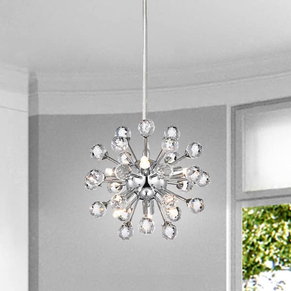 Jojospring Hilaria 9 in. 6-light Mini Sputnik Clear Crystal Balls Pendant Light
