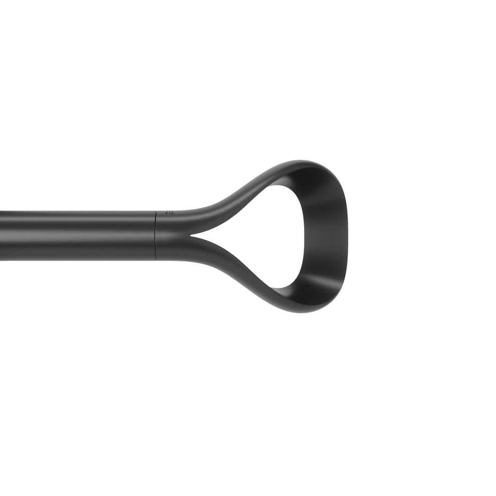 Matte Black Adjustable Loop Curtain Rod 42-120 Inch