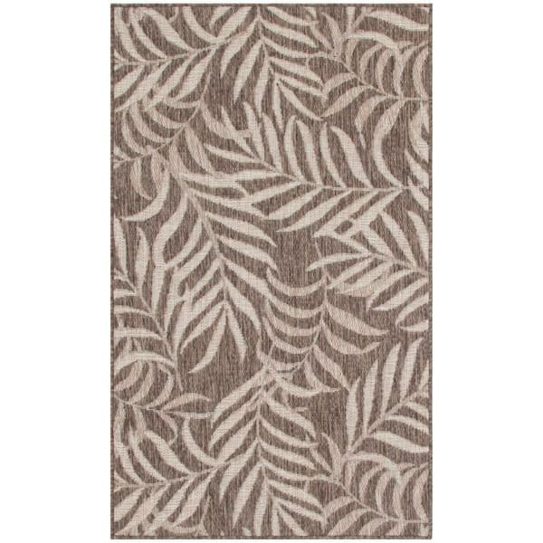 Garden Oasis Mocha 2 ft. x 4 ft. Nature-inspired Contemporary Area Rug