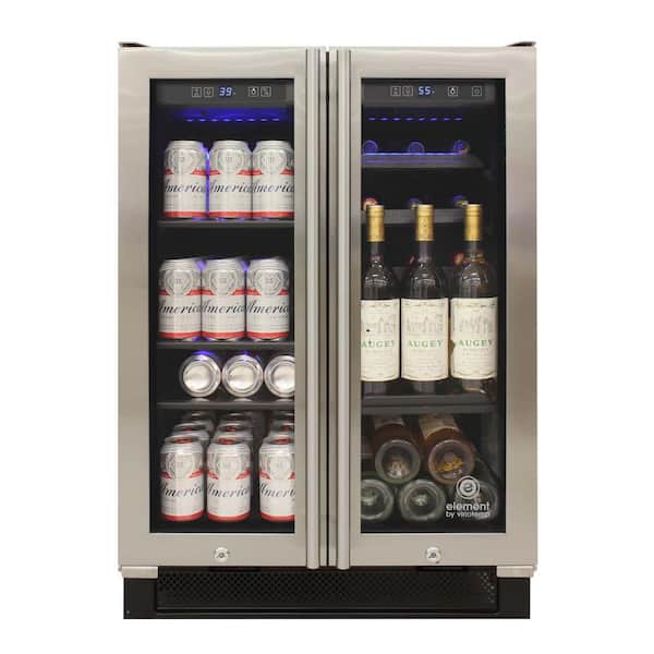 VINOTEMP Element 23.6 in. 21-Bottle Wine and 55-Can Beverage Cooler