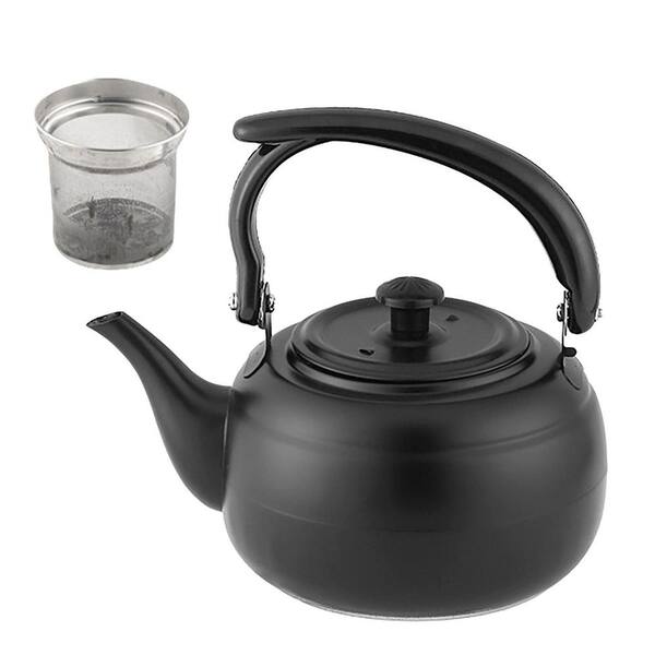 Black Stainless Steel 1.1 Quart Tea Kettle with Anti-Scald Handle and Lid for Boiling Water or Brewing Tea