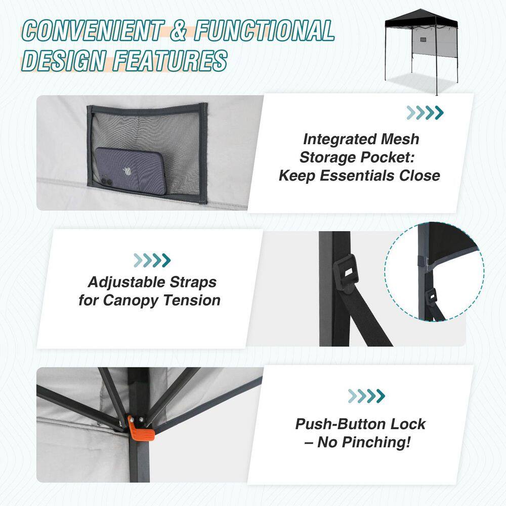 Eagle Peak 6x4 Black and Gray Adjustable Outdoor Canopy Tent