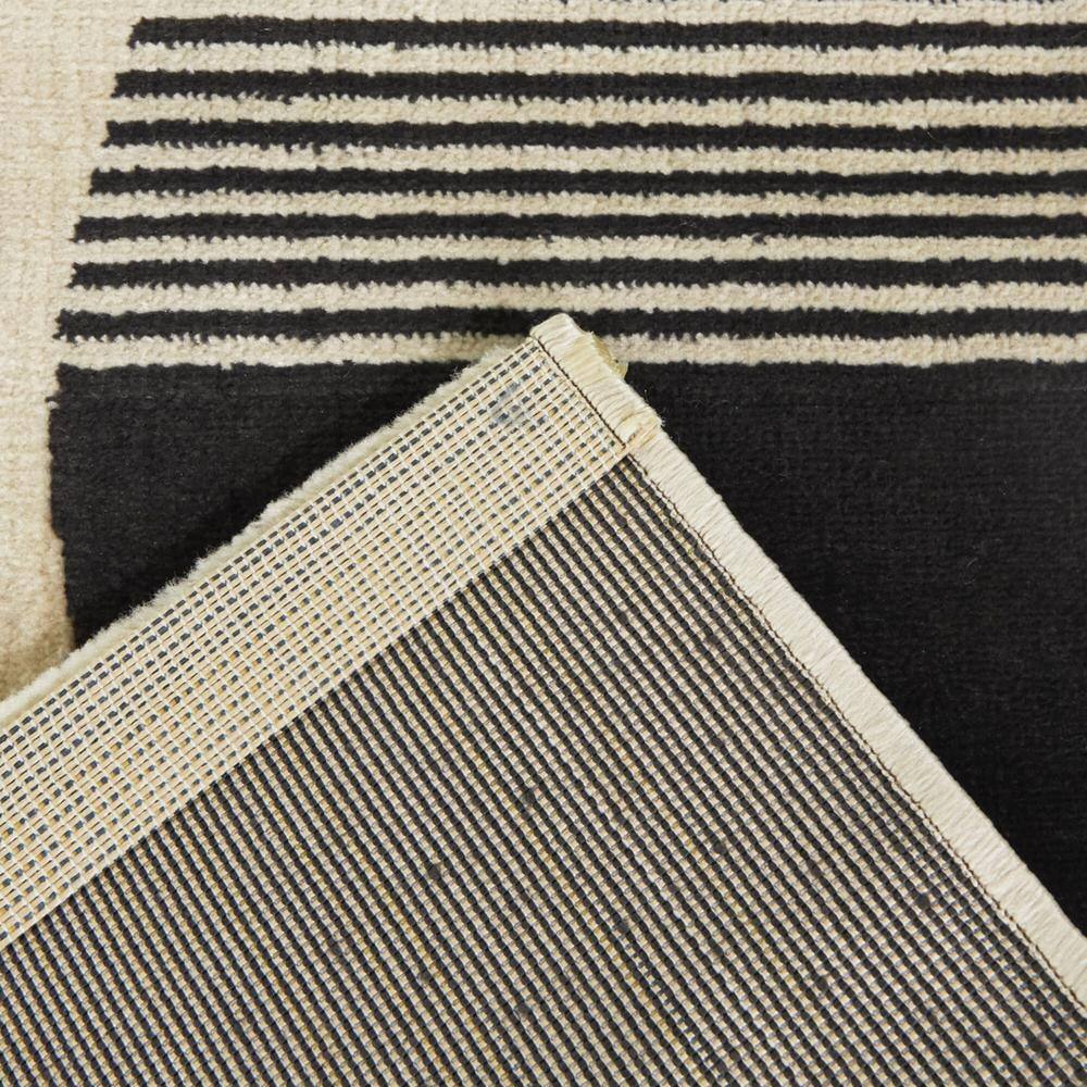 Modern Geometric Black and Beige Kids' Area Rug
