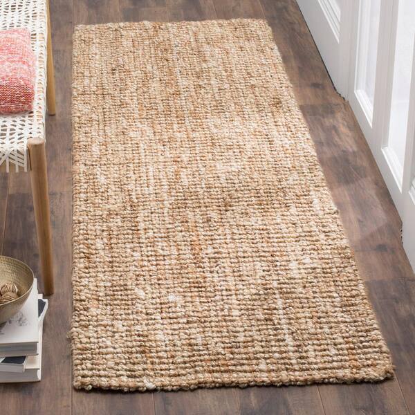 Natural Fiber Natural/Ivory 2 ft. x 10 ft. Solid Runner Rug