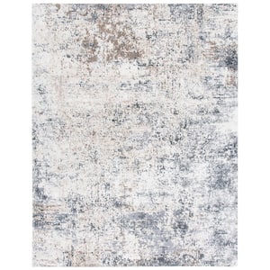 Aston Ivory/Gray 8 ft. x 10 ft. Distressed Abstract Area Rug