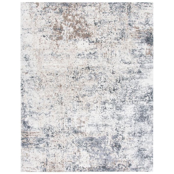 SAFAVIEH Aston Ivory/Gray 8 ft. x 10 ft. Distressed Abstract Area Rug