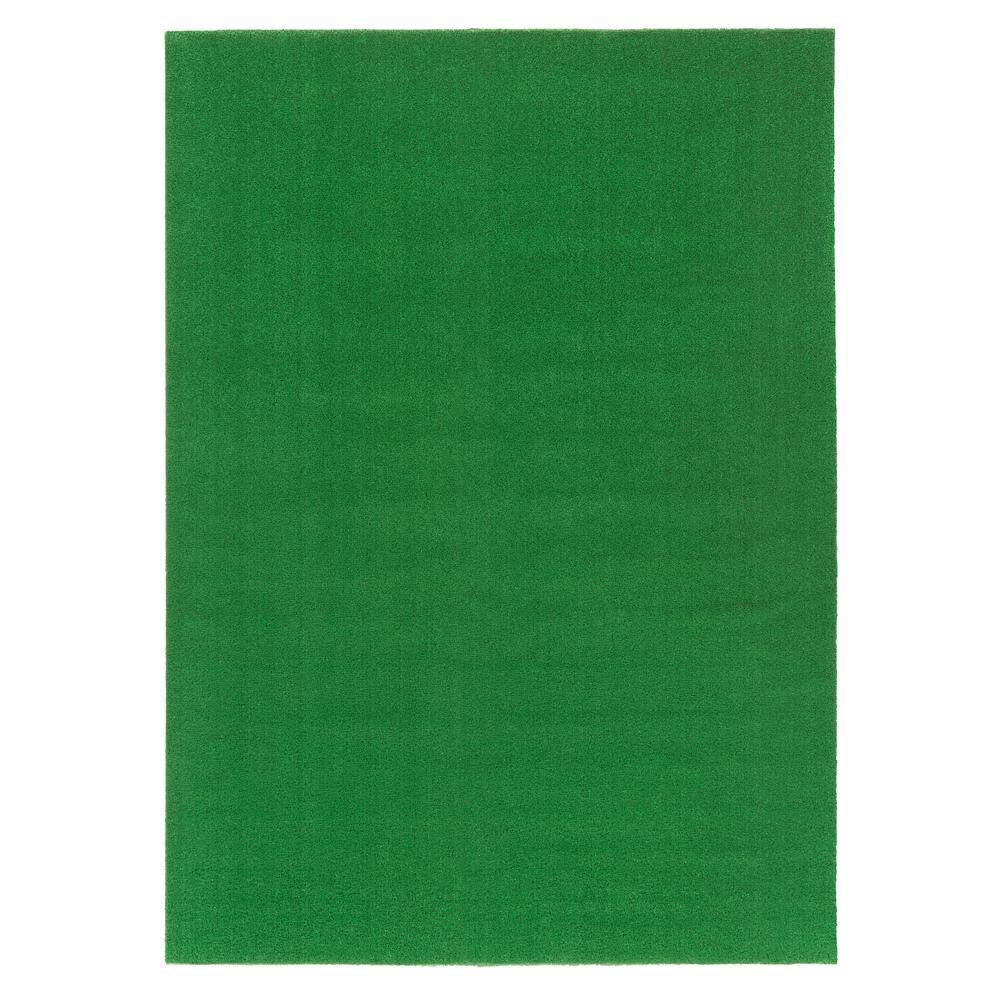 Ottomanson Evergreen Collection 7 ft. x 10 ft. Green Artificial Grass